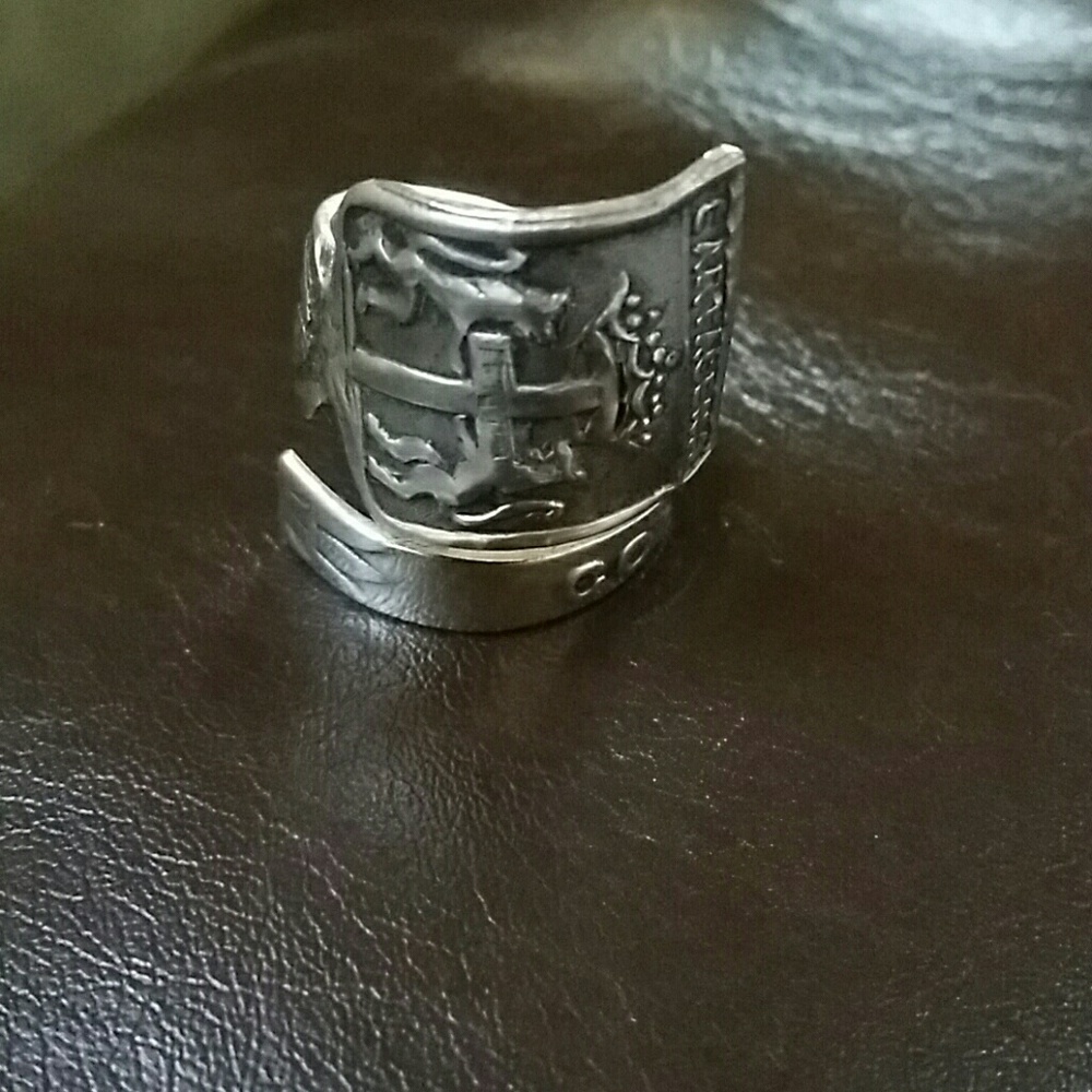 Vintage 925 Sterling Silver Columbia Spoon Ring